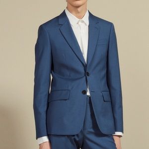 NWT $670 Sandro Formal Slim Fit Suit Jacket in Grey Blue - Size 52!